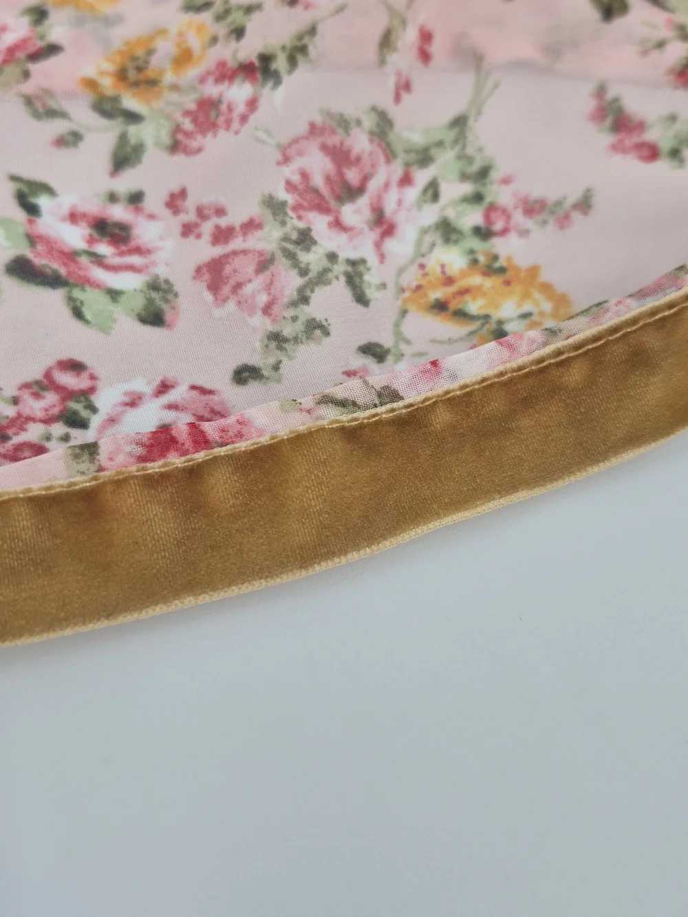 Garlands of Grace Silk Pink Floral Wrap Tie Women's Hair Coverings Dainty